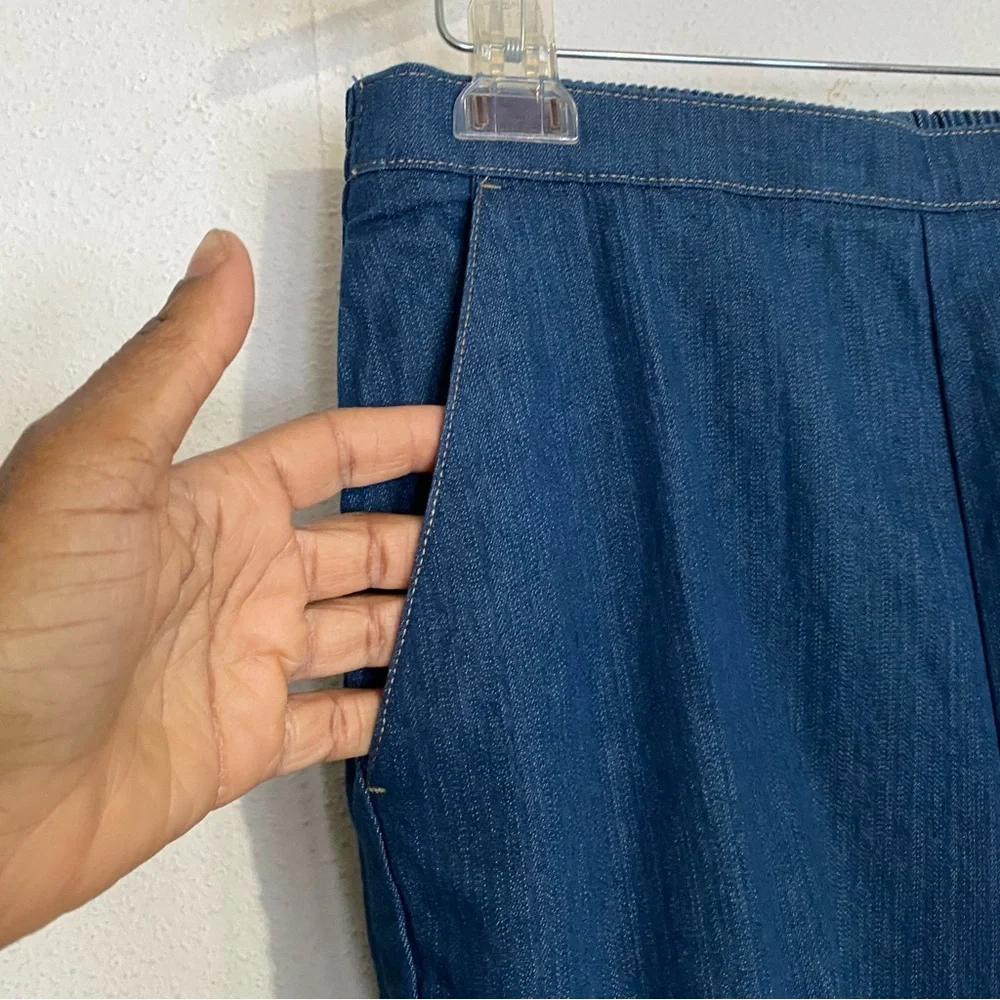 Vintage Laura Scott Vintage Straight Leg Pleated Denim Trousers: Size 10 - Picture 5 of 9